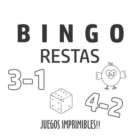 Juego Bingo Aprender Restas Imprimible Pdf
