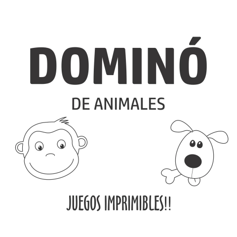 Juego Dominó Animalitos Para Pintar Recortar Imprimible Pdf