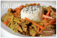 Guiso de seitán al curry (1/2kg) - VEGETALÍA Carnes Veggies