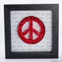 cuadro simbolo de la paz con florcitas mora veron