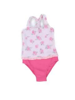 Malla entera estampada rosas