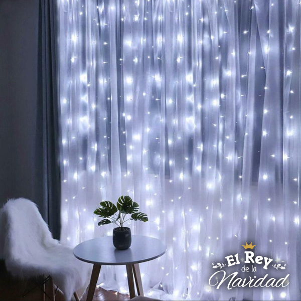 Cortina de Luces Led Blanca Fria 3 x 3mts Prolongable