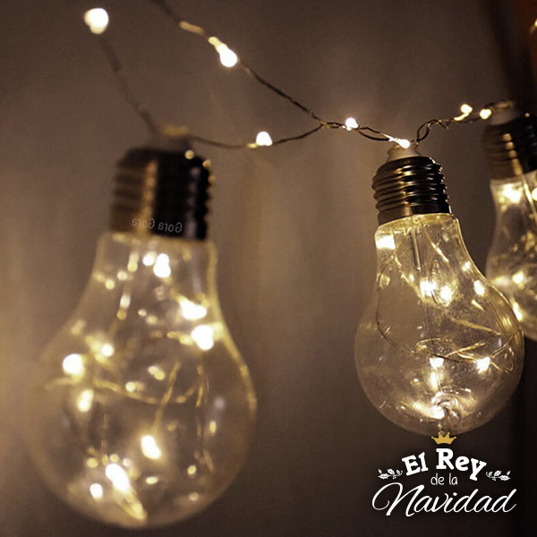 Guirnalda De Focos Con Led De Alambre Blanco Calido A Pilas