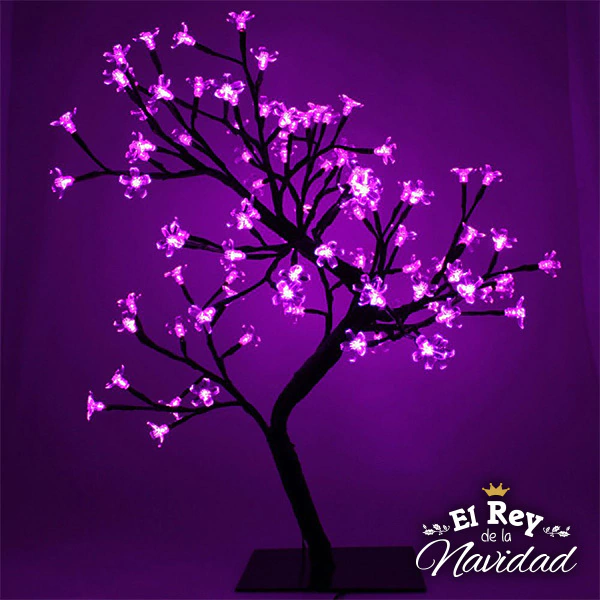 Arbol LED Bonsai Flor del Cerezo Violeta