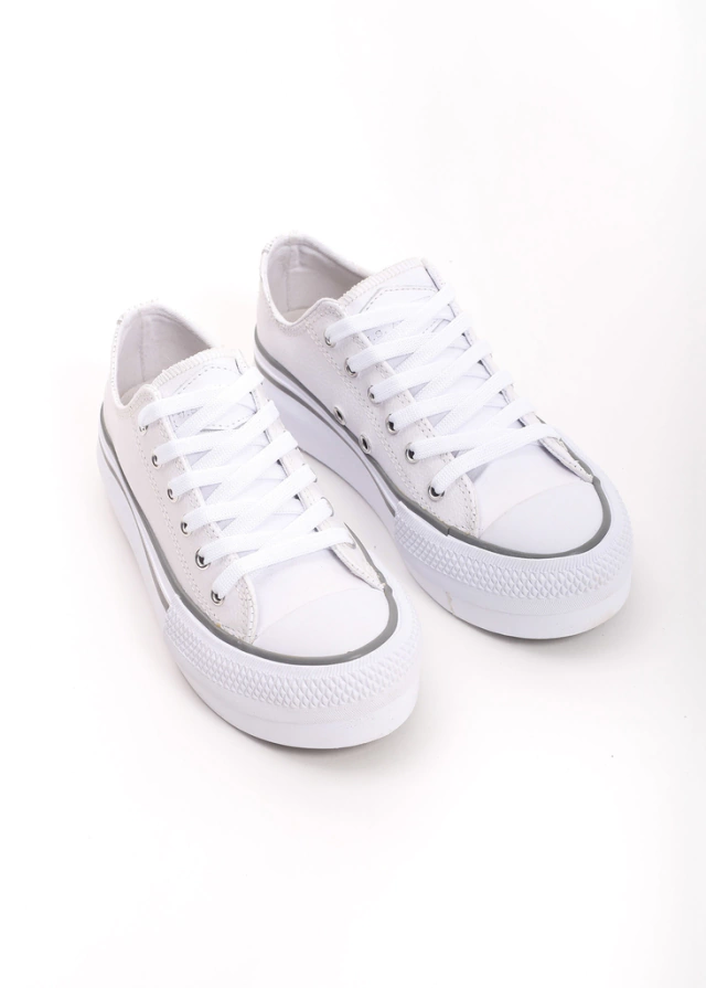 Zapatillas U.S. Cuero Plataforma blancas -