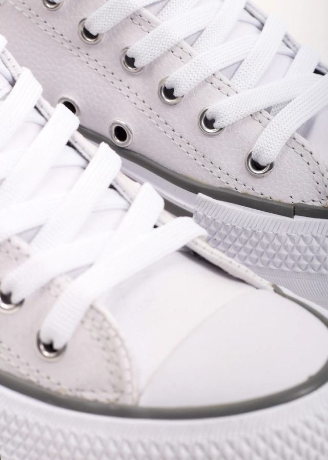 Zapatillas Cuero Plataforma blancas -