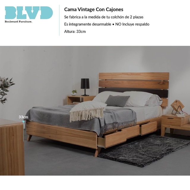 Microbio Subdividir Imposible Cama Vintage Con Cajones - BLVD | Boulevard Furniture