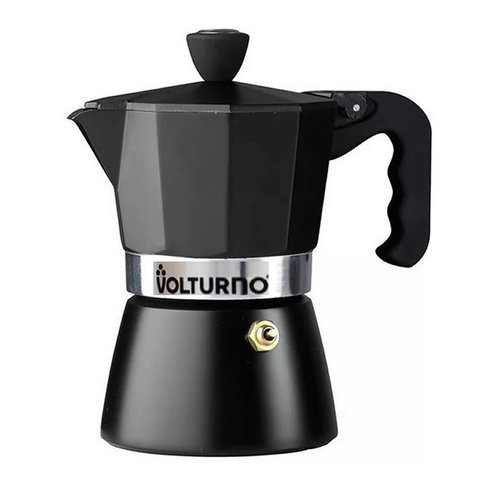 Cafetera 3 Pocillos Negra Volturno - Tienda Pepino
