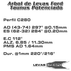 Leva Potenciada Ford Taunus 2.0-2.3L Perfil C280 11.30mm / 297° - comprar online