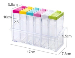 Especieros Condimenteros X6 De Acrilico Con Vertedor Y Tapa - PERFUCASA SHOP