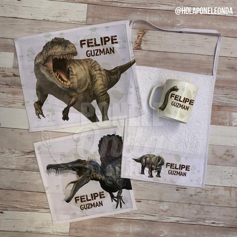 SET DE JARDIN - Dinosaurios A - Ponele Onda Diseños SET DE JARDIN - Dinosaurios A - Ponele Onda Diseños