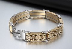 Pulseira bracelete aço inoxidável folheada a ouro 18k - comprar online