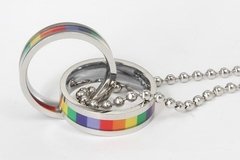 Colar orgulho lgbt arco iris em aço cirúrgico com alianças ( cod. PPN-006 ) - comprar online