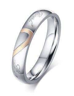 Aliança de compromisso ou noivado feminina coração banhado a ouro branco ( cod. CR-001 )