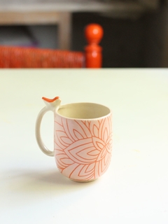 taza flor de loto naranja/rosa en internet