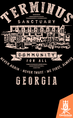 Camiseta The Walking Dead - Terminus Santuário e Comunidade - by Olipop | Geekdom Store | www.geekdomstore.com 