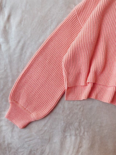 Sweater crop agua rosa - tienda online