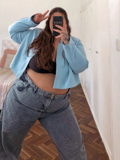 Blazer crop magnolia celeste en internet