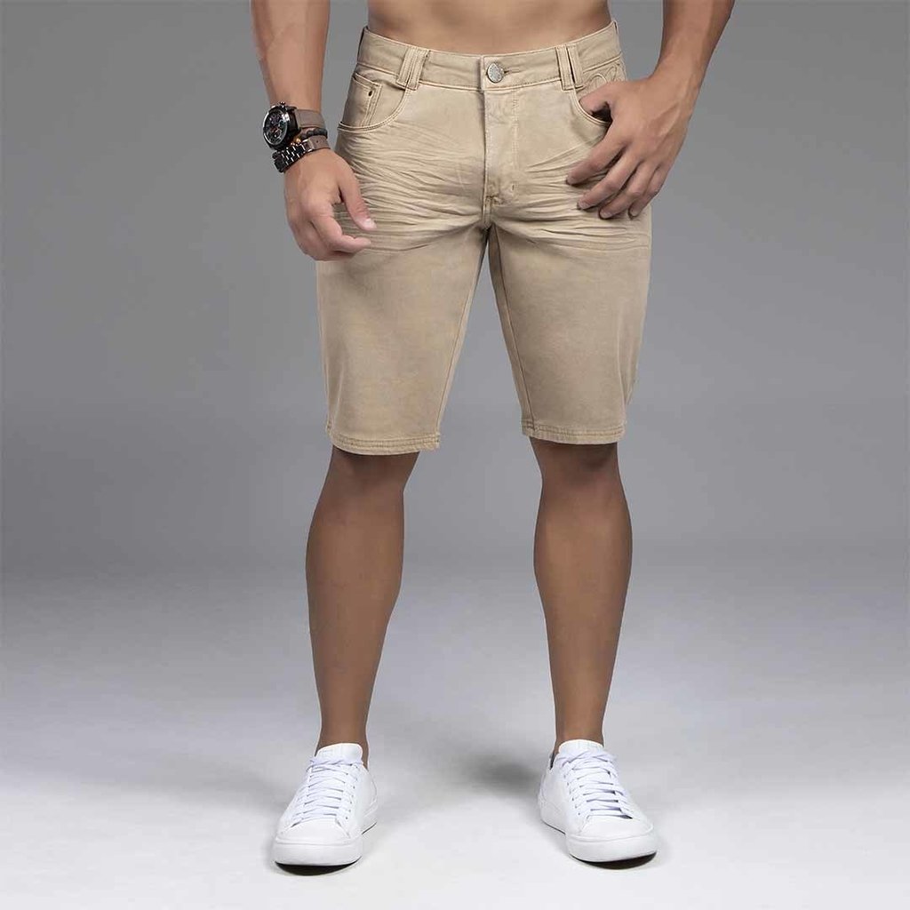 Bermuda masculina caqui Clearance