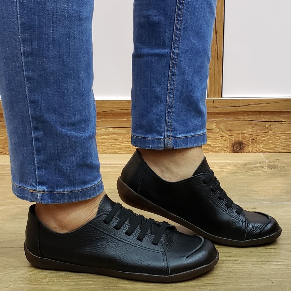 Sapatênis Feminino em Couro Calce Fácil Vermelho Italeoni