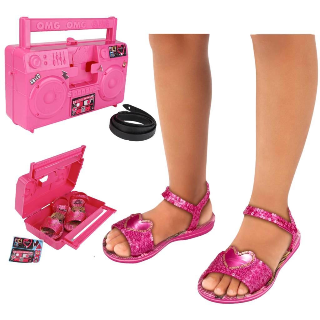 SANDALIA GRENDENE 22495.24021 LOL OMG BOOMBOX ROSA CLARO - TR5 CALÇADOS