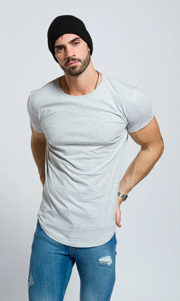 Maxi Tshirt- Grey melange (Slim fit)