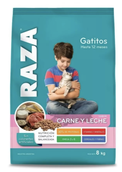 Raza Gatito 8 kg - Sabor Carne y Leche