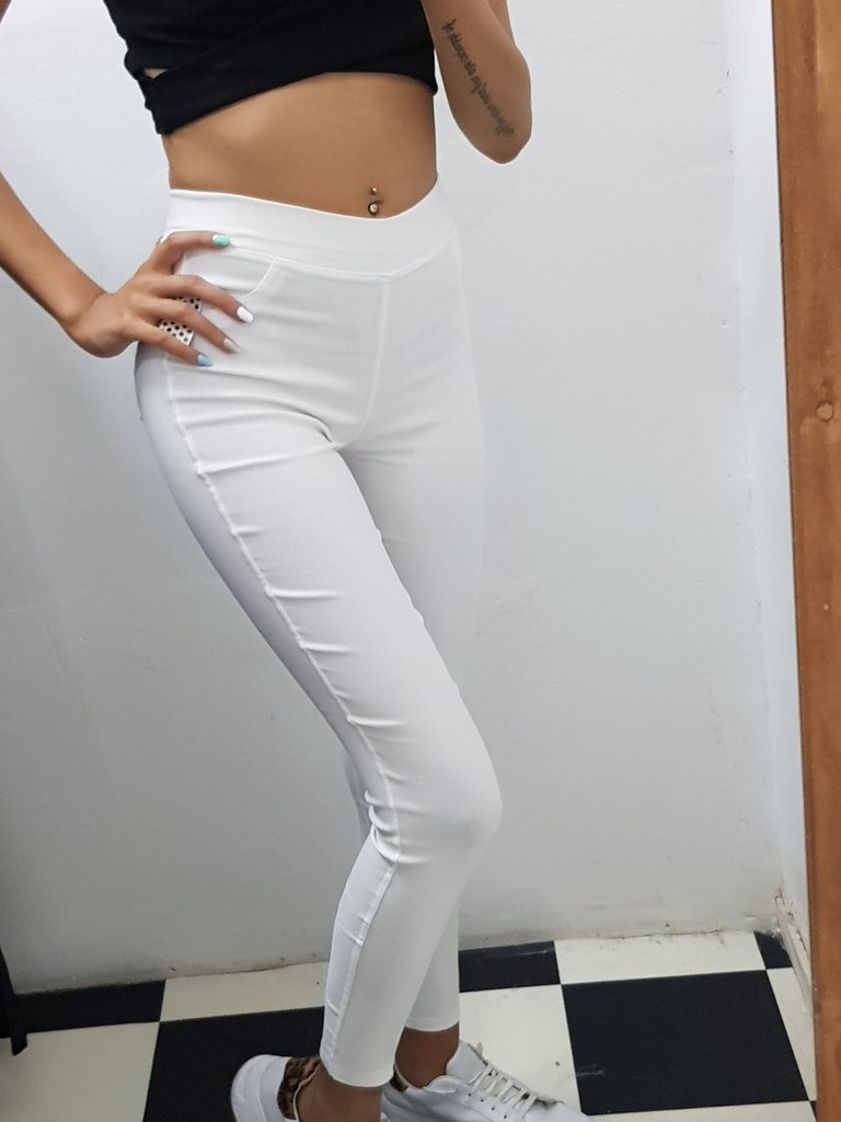 ART3111 Pantalón de Bengalina Blanco - Stampa Woman
