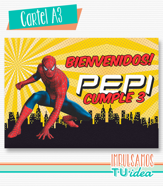 Spiderman - Cartel bienvenidos para imprimir