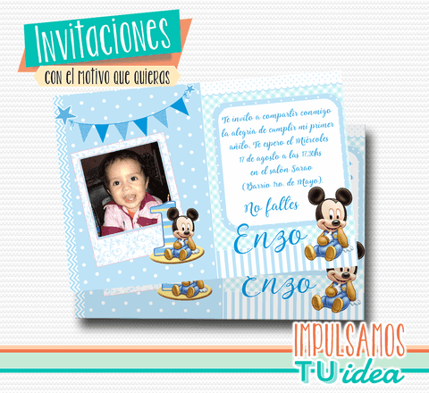 Mickey Bebe Invitacion Mickey Bebe Para Imprimir