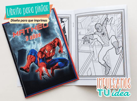 Spiderman Librito Pintar Pintador Para Imprimir