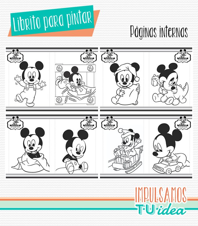 Cumple Mickey Bebe Librito Para Colorear Mickey Imprimible Cumple Mickey Bebe Librito Para Colorear Mickey Imprimible