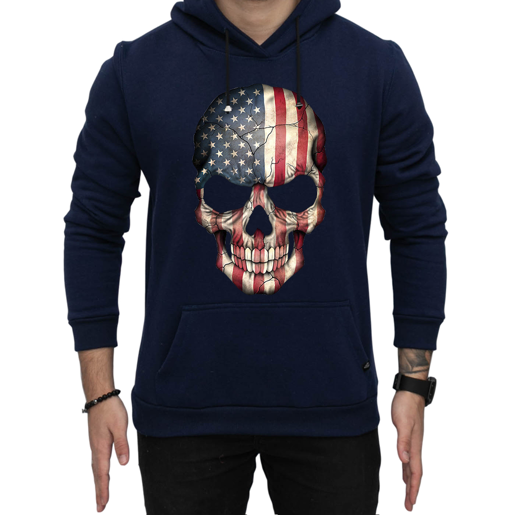 skull full zip moletom com capuz