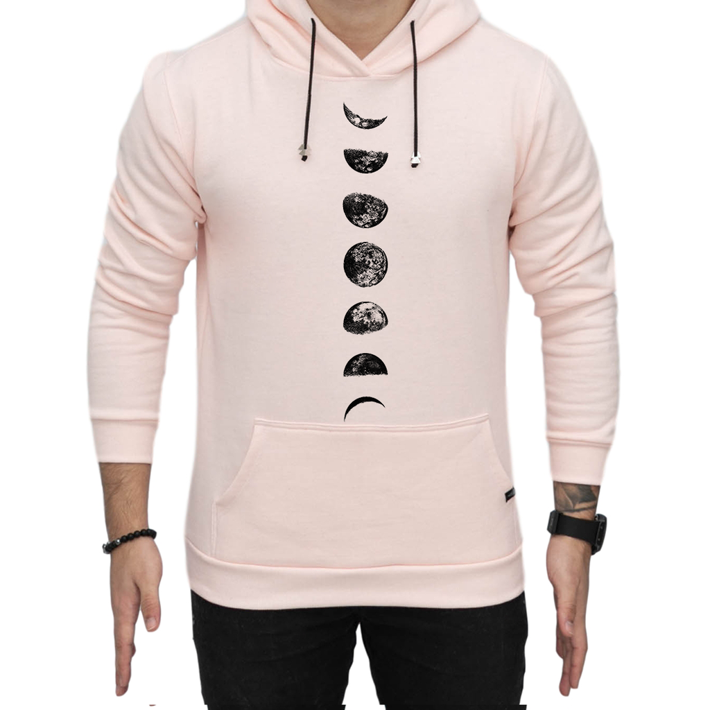 solid pleated sleeve hem curved long fleece moletom com capuz