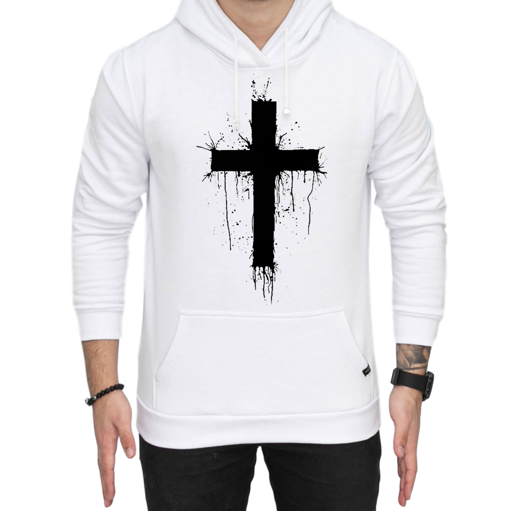 inverted cross moletom com capuz