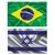 Kit Bandeira De Israel + Bandeira Do Brasil (1,5m X 0,90cm)