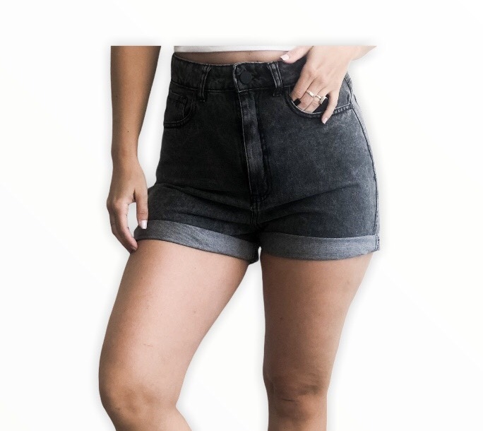 Short negro mezclilla Clearance