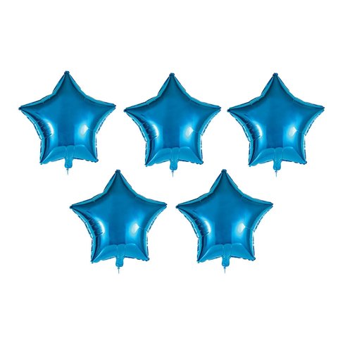5 globos estrellas azules 10 cm