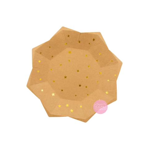 Platos Kraft estrellas doradas x 10