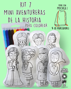 SET 7 (TODAS) MINI AVENTURERAS PARA COLOREAR