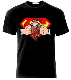 Playeras Superman Pecho Con Spiderman Abriendo Camisa - comprar en línea