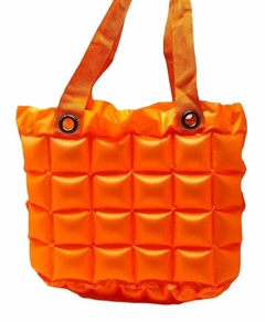 cartera bolso inflable con cierre y manijas CT 410 naranja