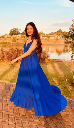 Vestido Veneza Linho Azul