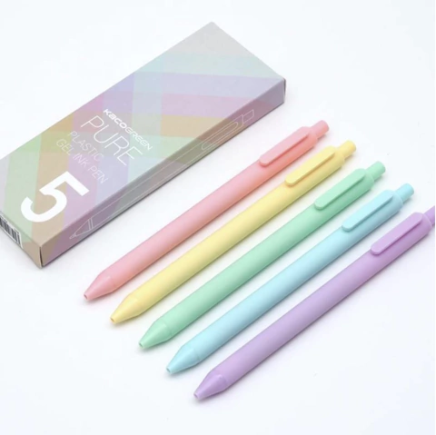 Set 5 Plastic Gel Ink Pen Kaco