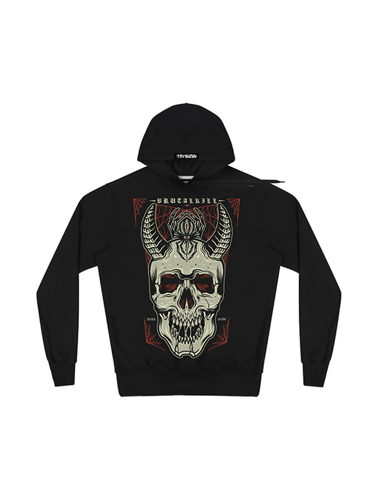 moletom com capuz with skull on back