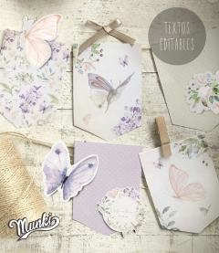 Kit imprimible Mariposas y Flores con Textos para editar en PDF Munki Kit imprimible Mariposas y Flores con Textos para editar en PDF Munki