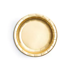 Plato Postre Metalizado Dorado 17,5 Cm x10 Unid