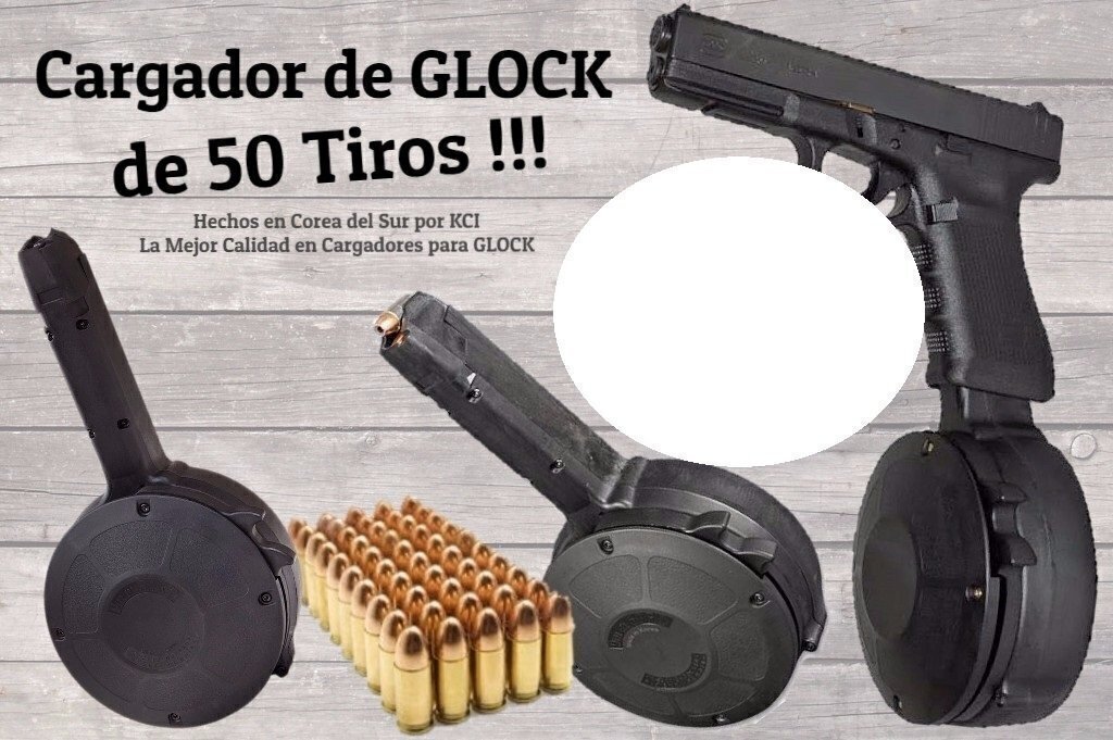 GLOCK Cargador Cal. 9mm Tambor de 50 Tiros KCI COREANOS