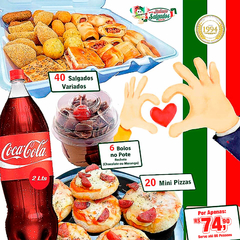 Combo Hora lanche c/ Bolo no Pote + Mini Pizzas + Coca - Cola 2,0 lts - S2 - comprar online
