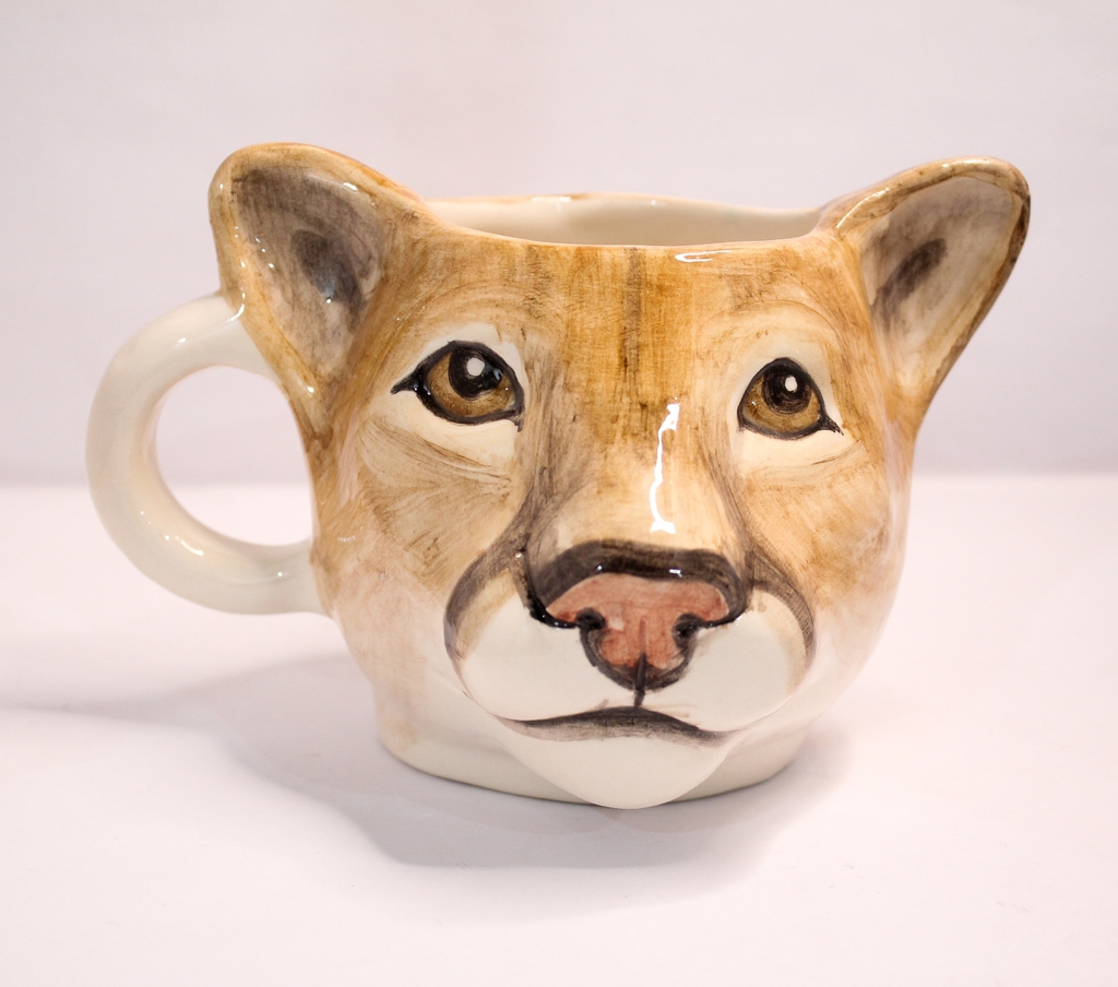 Tazas de animales: taza de puma de ceramica